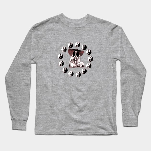 yin yang balance harmony design eastern philosophy  temple vibes Long Sleeve T-Shirt by 4rpixs